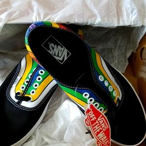 Vans Authentic Refract Rainbow Striped Canvas Shoe